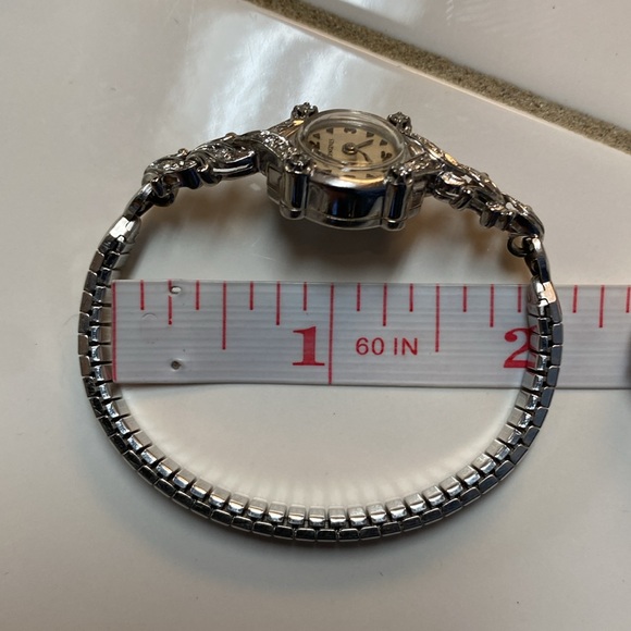 Vintage Longines 14k White Gold Diamonds Art Nouveau Wind Up Watch - Picture 13 of 17